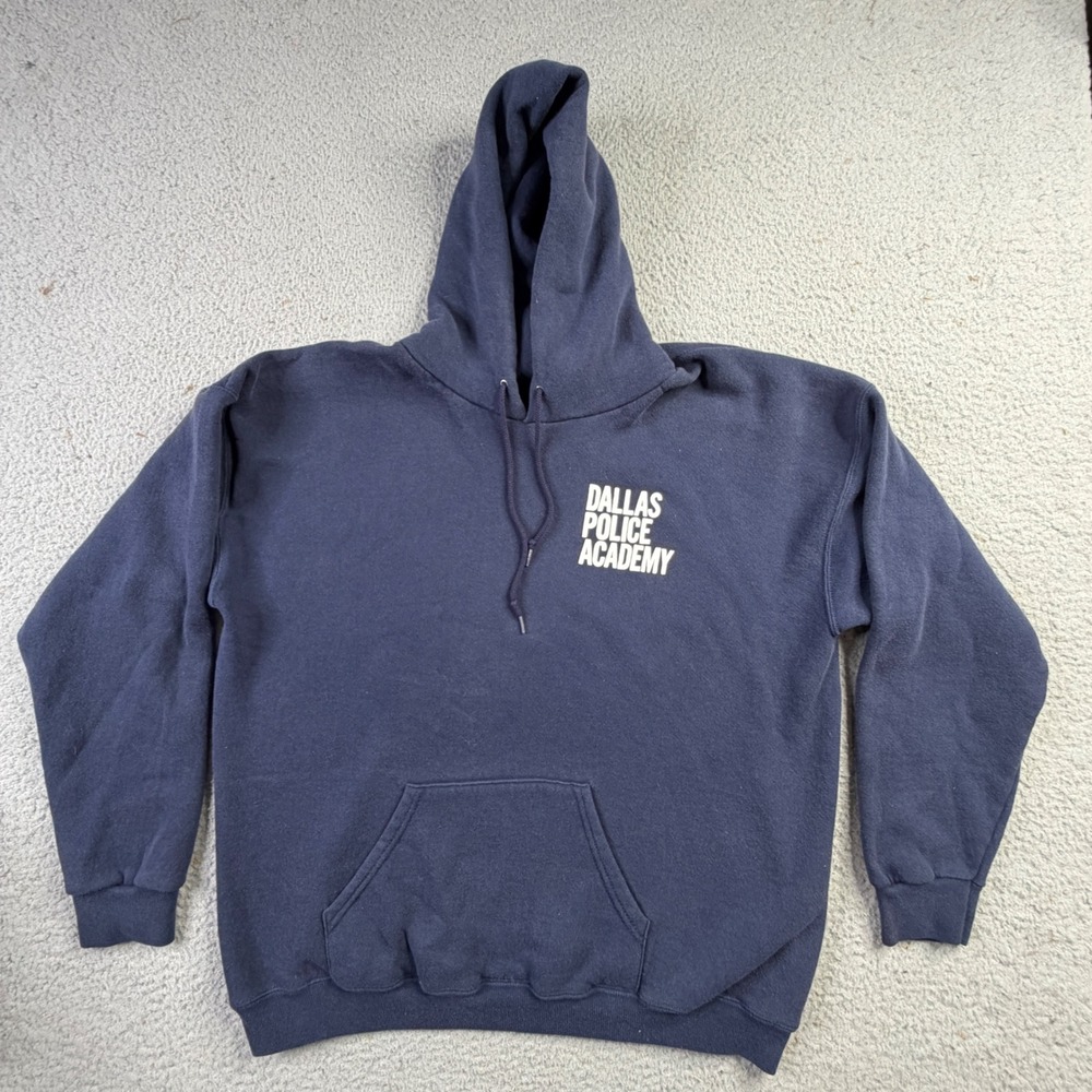 VTG 90s Lee Heavyweight Dallas Police Academy Hoodie Blue Mens XL Made In USA